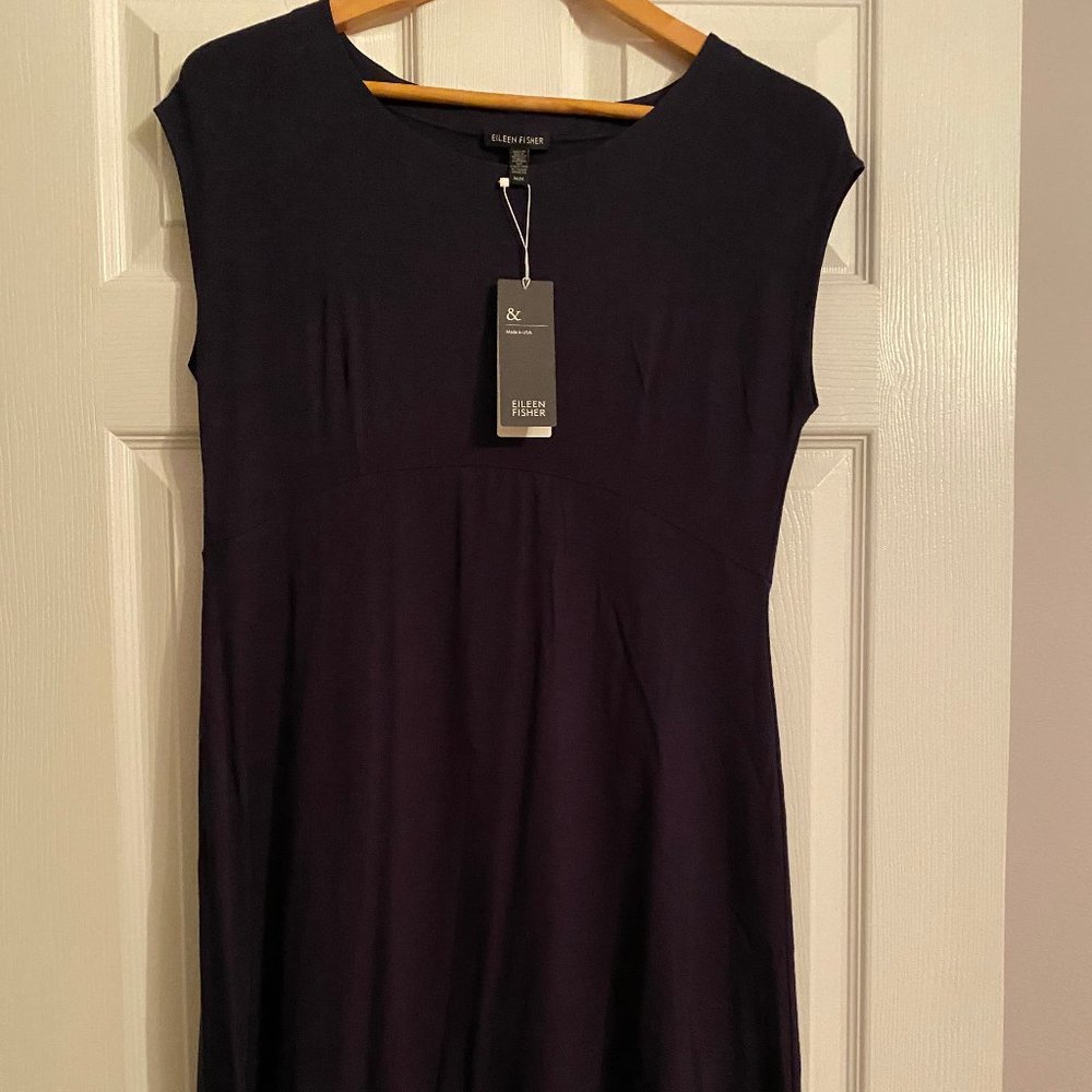 Eileen Fisher Jersey Navy Dress